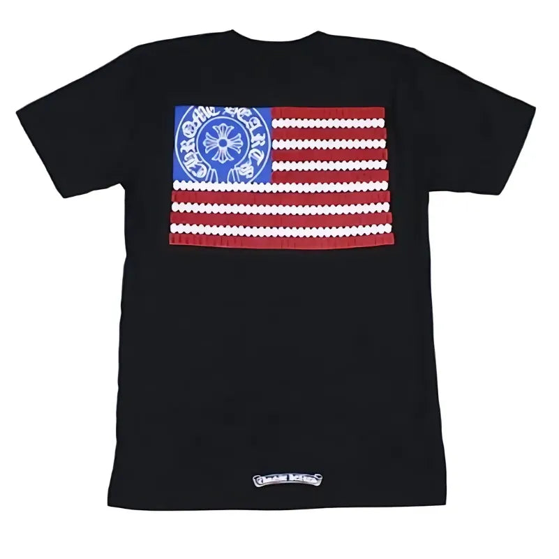 American Flag Black Shirt Men