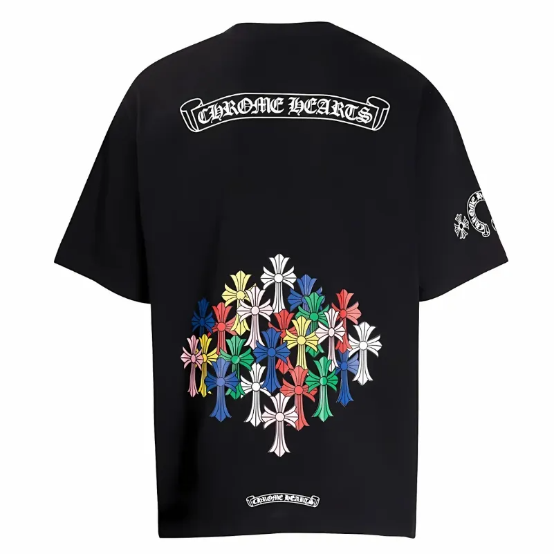 Multi Color Cross Black Shirt