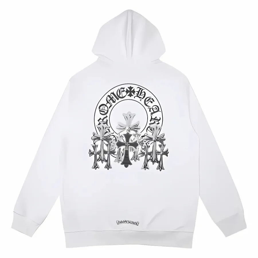 White Hoodie Multiple Cross