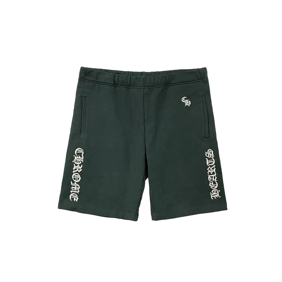 Script Logo Embroidered Dark Green Shorts