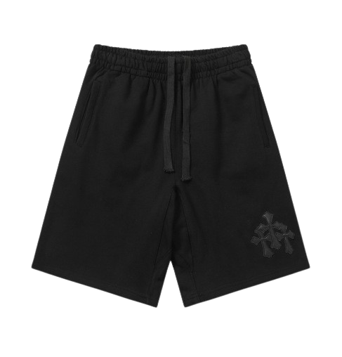 Ch Full Black Leather Cross Shorts