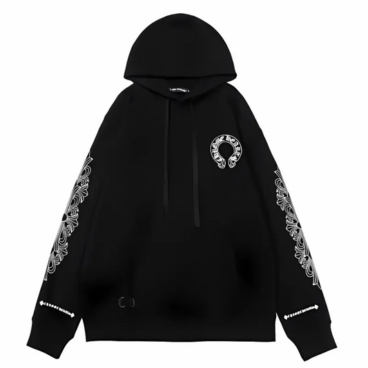 Floral Black Hoodie