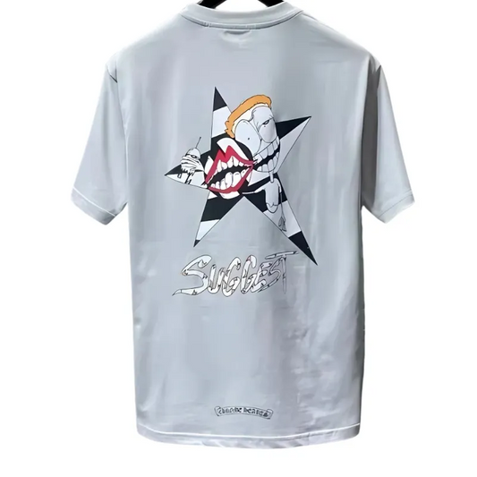 Print Short Sleeve Grey Shirt