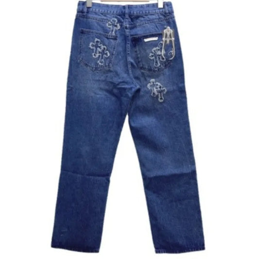 Stylish  Zipper Jeans Blue