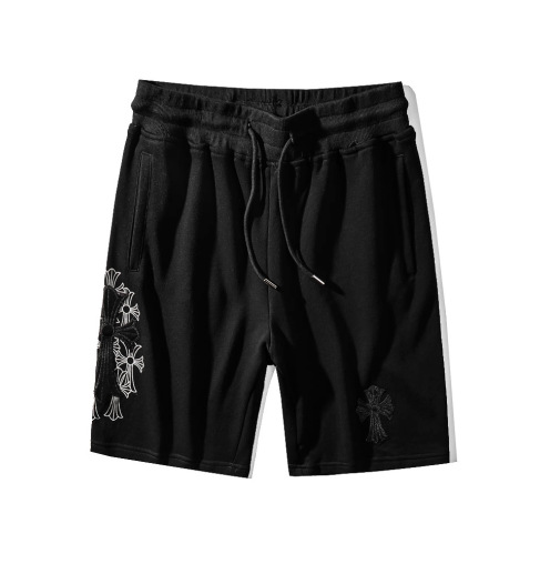 CH printed embroidery cross cotton shorts Black