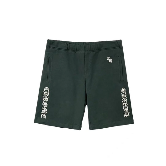 Script Logo Embroidered Dark Green Shorts